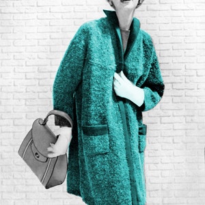 1950s Swing Coat Sweater- Knit pattern PDF 0859