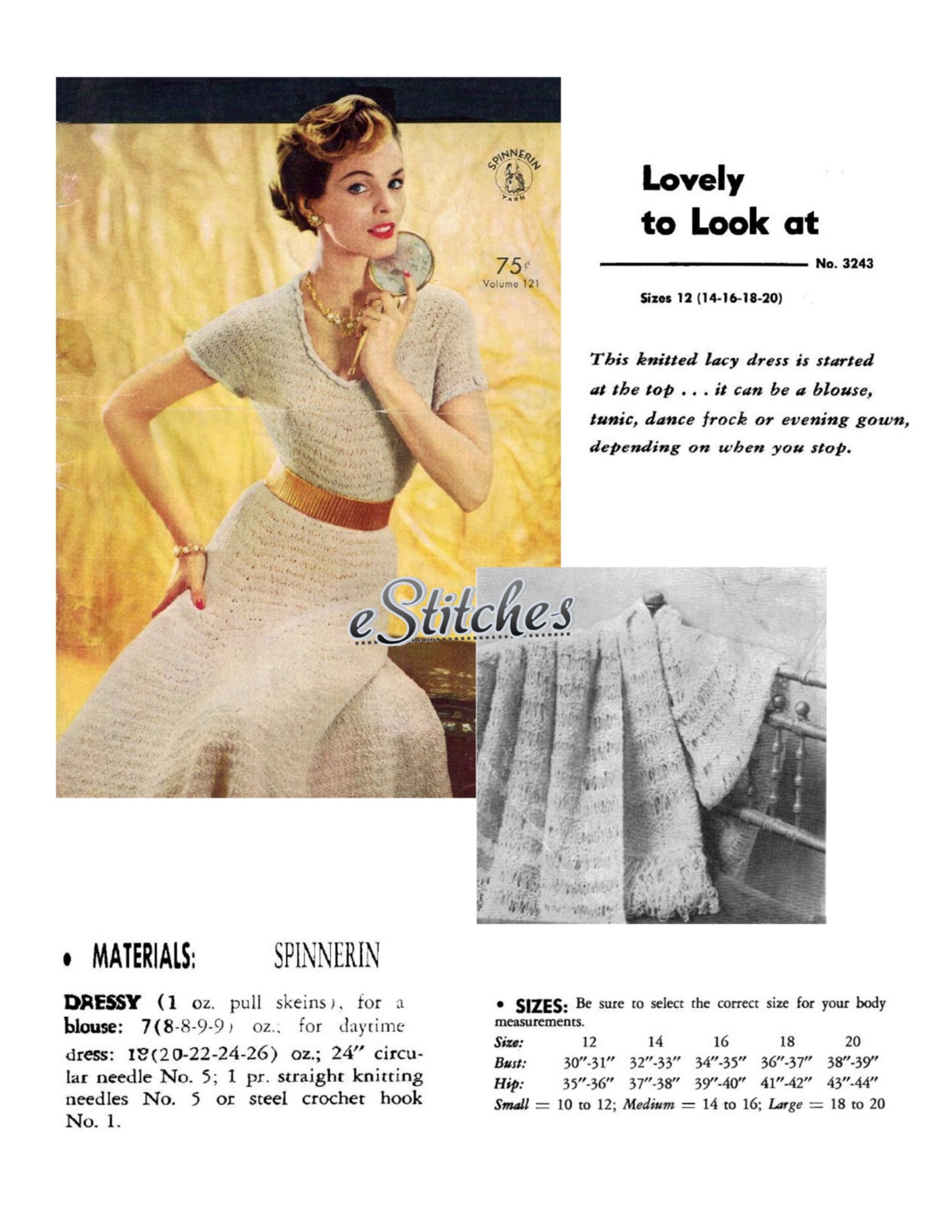 1950s Knit From the Top Down Blouse Tunic or Day Dress or - Etsy