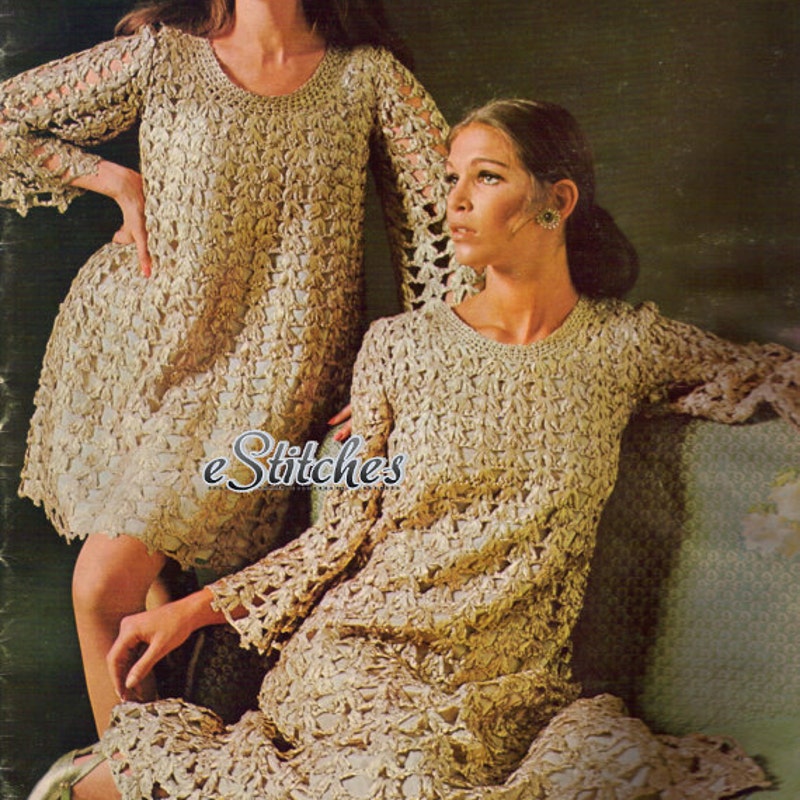 Vintage 1960s Crochet Dress