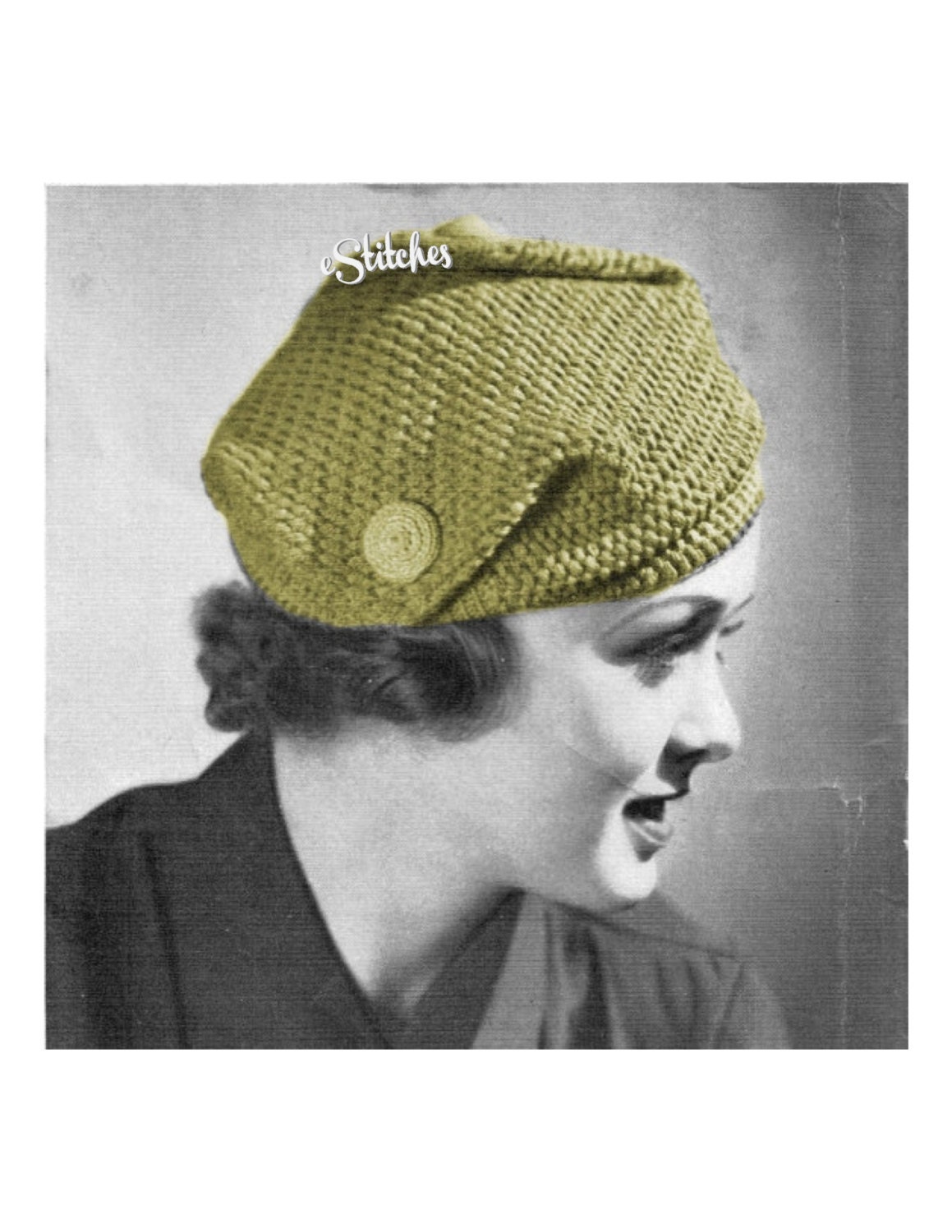 1930s Knockabout Turban Hat With Buttons Crochet Pattern