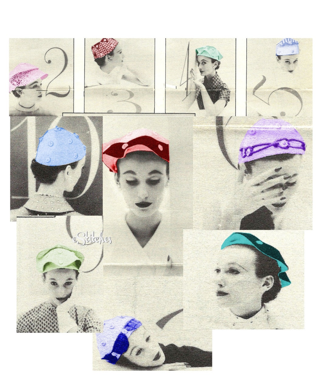 Skull Cap Ten Way Hat Vintage Sewing Pattern - Sewing Pattern PDF 0525 ...