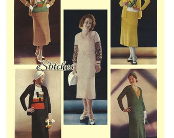 Ebook 1930s Minerva Boucle Suits Volume 26 - 12 Knit patterns booklet PDF Download 0026