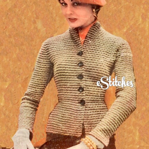 1950s Suit Button Front Sweater Jacket 