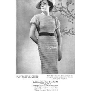 1930s Dress with Puff Sleeves from Hairpin Lace Creations 1 Hairpin Lace pattern PDF 8952 image 2