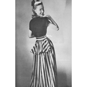 1940s Peplum Evening Skirt Sewing Pattern Sewing pattern PDF 4791 image 2