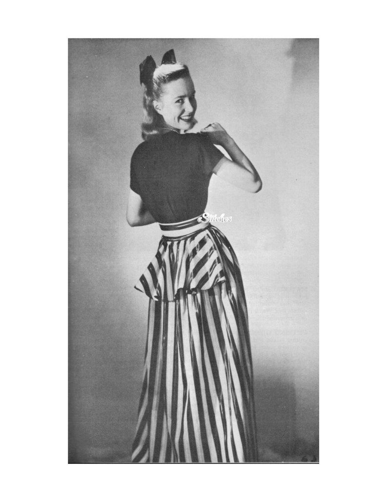 1940s Peplum Evening Skirt Sewing Pattern Sewing pattern PDF 4791 image 2