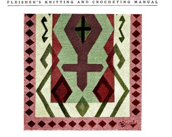 1900s Tapestry Crochet Navaho Cross Blanket or Afghan - Tapestry Crochet PDF 1938