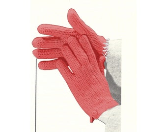 1950s Shortie Fashionable Gloves for Style and Warmth - Crochet pattern PDF 7458