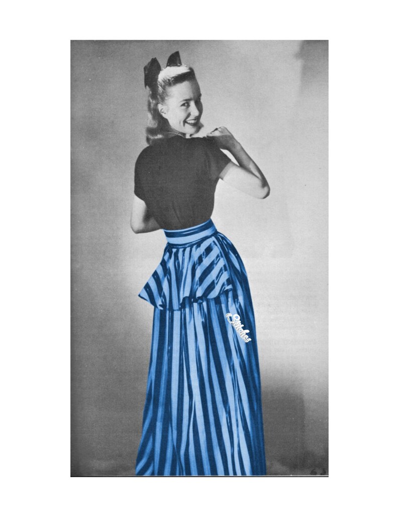 1940s Peplum Evening Skirt Sewing Pattern Sewing pattern PDF 4791 image 1