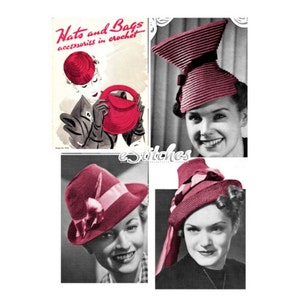 1930s Hats and Bags Accessories in Crochet Book No 126  - 17 Crochet patterns PDF 0126