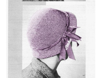 PDF Vintage Classic Cloche Hat with Brim Beginner - Crochet pattern PDF 0100