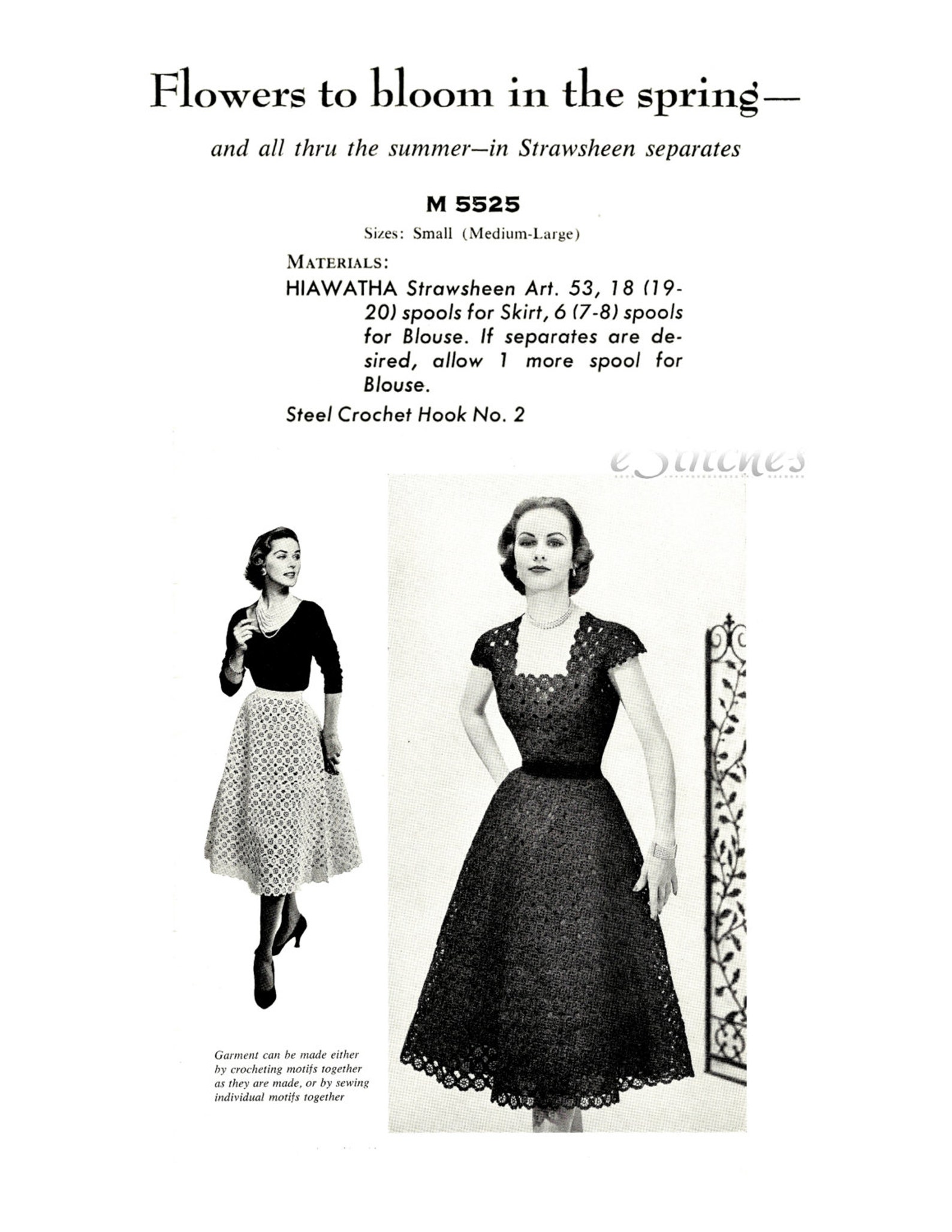 1950s Floral Cotton Blouse & Circle Skirt Set | x-small main image 1