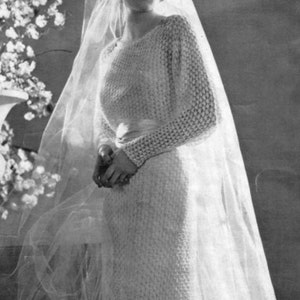 PDF 1930s Wedding Dress or Evening Gown Lacy Knit pattern PDF 3801 image 3