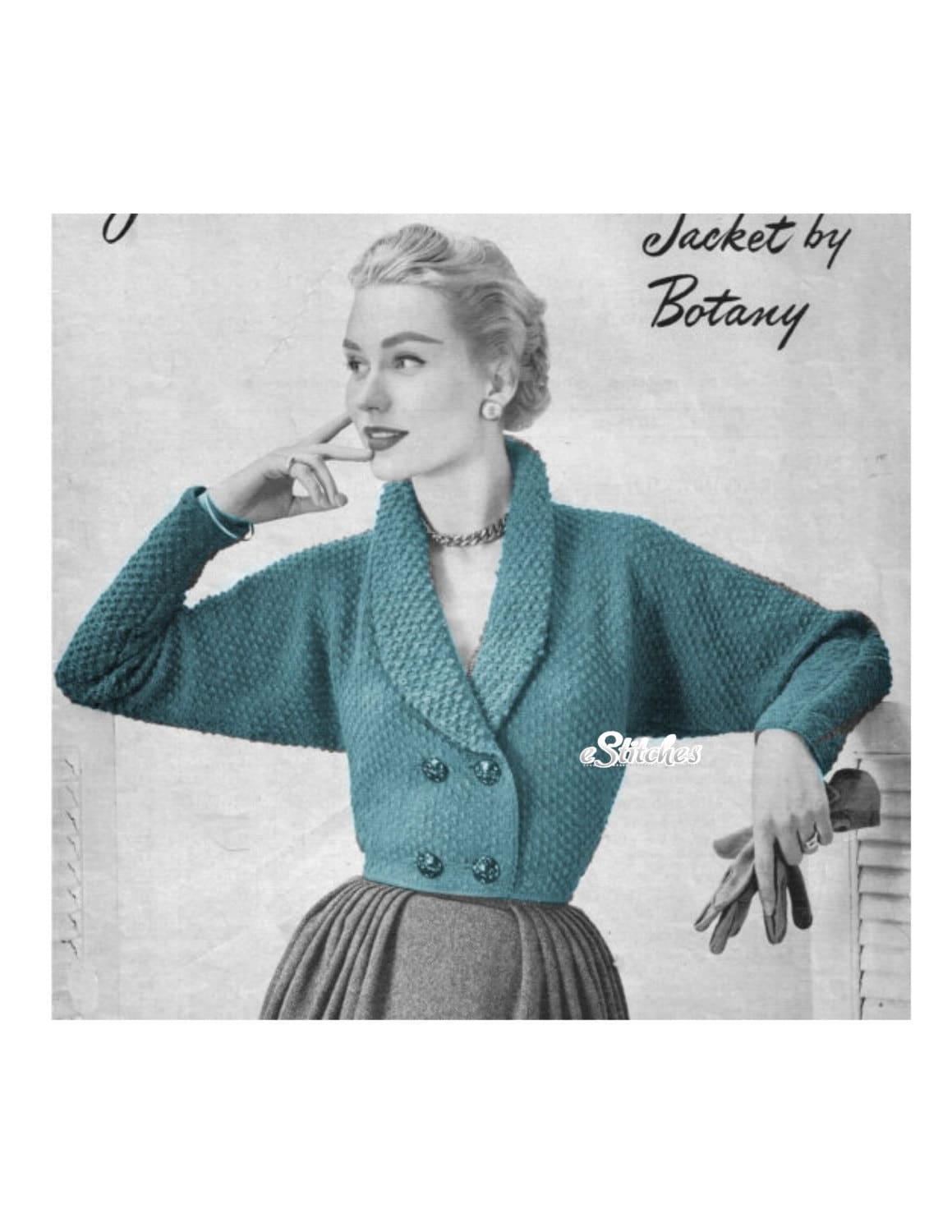 1950s Spencer Double Breasted Sweater Short Jacket - Knit Pattern  