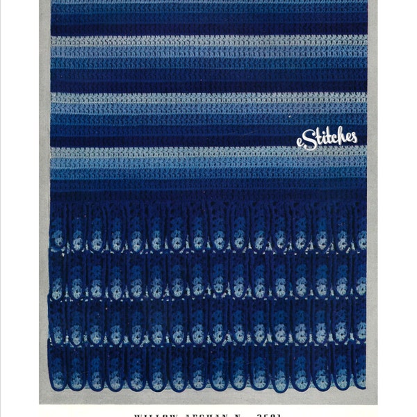 Willow Ware Afghan Openwork degli anni '30 - Schema all'uncinetto PDF 2591