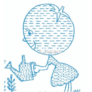 1940s Victory Garden DIY TRANSFERS Vegetable Characters for Tea Towels, Pot Holders and more - 8 PDF Embroidery Transfer patterns 1216 image 6