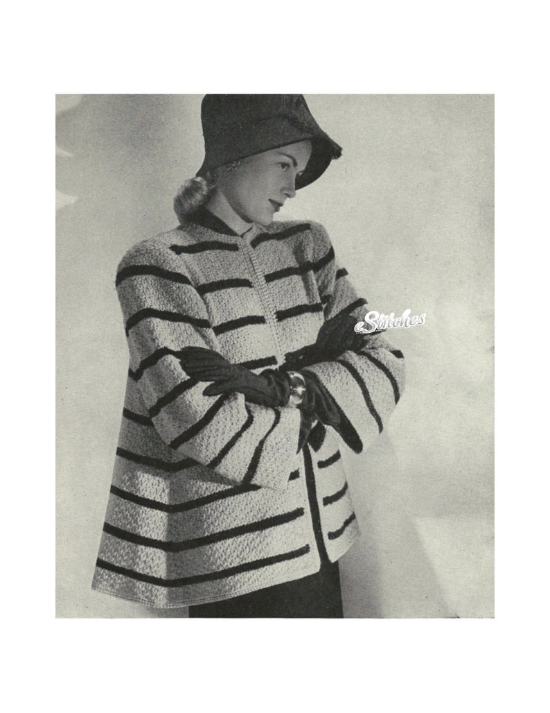 1940s Swing Back Coat or Jacket Knit Pattern PDF 2248 - Etsy