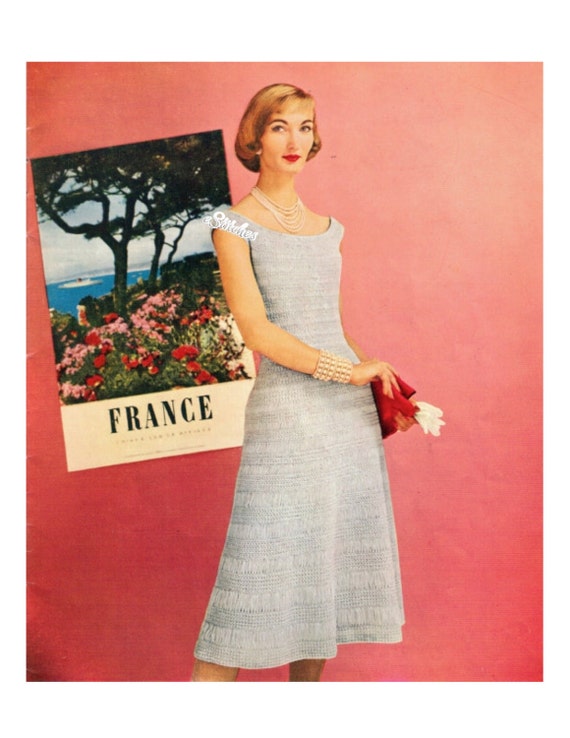 1950s Lace Evening Dress, a Hairpin Lace Pattern PDF 3389 - Etsy