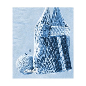 Mesh-Lebensmittelmarkt oder Strandtasche, die sich in eine eigene kleine kleine Tasche falten lässt - Häkelanleitung PDF 2019