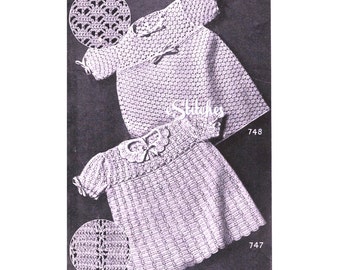 1940s Toddler Dresses or Frocks - 2 Crochet patterns PDF 7478