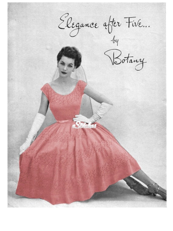 1950s Scoop Neck Blouse, Wide Full Skirt for an Evening Party Dress - Knit  Pattern PDF 1609 - Etsy