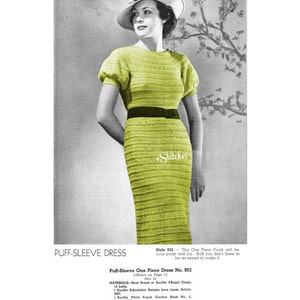 1930s Dress with Puff Sleeves from Hairpin Lace Creations 1 Hairpin Lace pattern PDF 8952 image 3