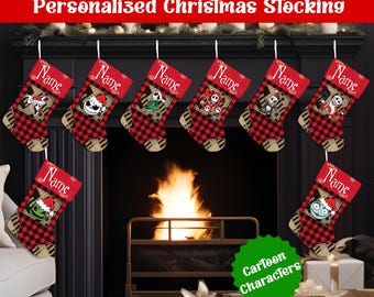 Personalized Disney Christmas Stocking, Custom Nightmare Before Christmas Stocking, Jack Sally Oogie Boogie Christmas Gift, Family Decor