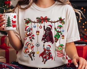 Star Wars Christmas PNG, Darth Vader Stormtrooper Grogu Mandalorian Han Solo Boba Fett PNG, Star Wars Movie Christmas Shirt Design 2026