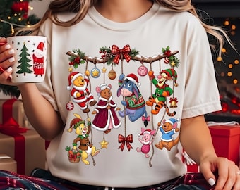 Winnie the Pooh Christmas PNG, Disney Pooh PNG, Piglet Eeyore Tigger Rabbit PNG, Christmas Shirt Design, Sublimation Png, 2026