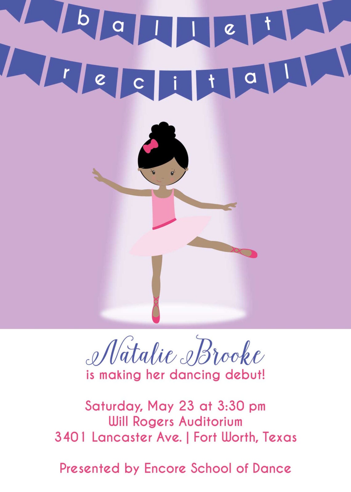 dance-recital-invitation-ballet-recital-invitation-etsy