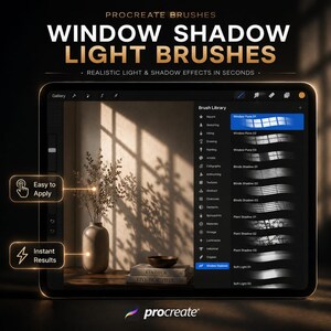 345+ Window Shadow Light Brushes for Procreate | Realistic Lighting Effects, Sunlight Overlay Stamps, Digital Art Brush Bundle