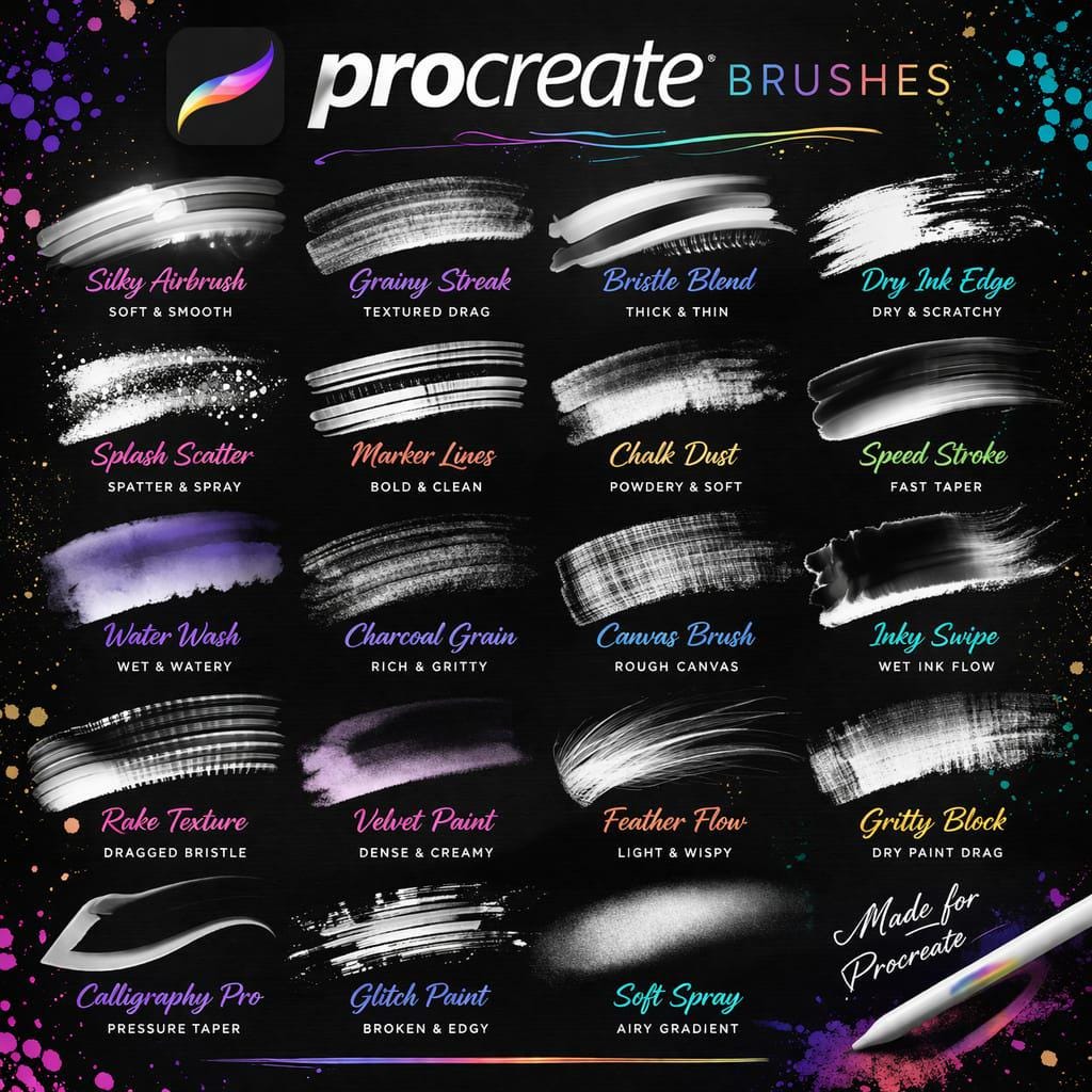3500+ Procreate Brushes Mega Bundle | Drawing, Painting, Calligraphy ...