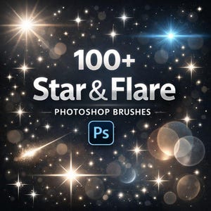 100+ Star Flare Photoshop Brushes | Light Effects, Glow, Sparkle (Digital Download)