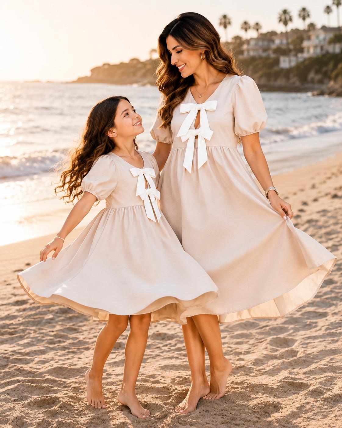 mommy and me matching beach dresses Dress for off white Zippered Fit & Flare Dress Size:12 floral girls dress is
