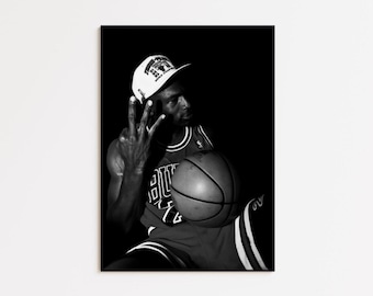 Michael Jordan Poster, Basketball Wall Art, Sports Star Decor Art