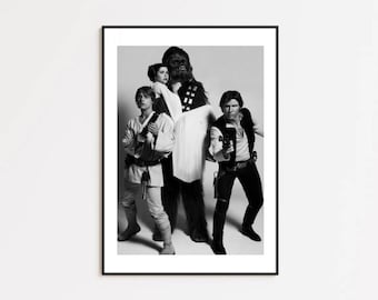 Star Wars Poster Print, 1977 Vintage Movie Wall Art, Cinema Iconic Photo Decor
