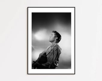 Elvis Presley Vintage Wall Art, Black & White Pop Icon Poster Print, Rock and Roll Decor