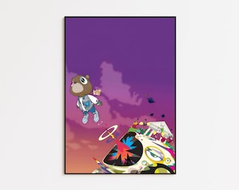 Kanye West Graduation Poster, Wall Art, Iconic Hip-Hop Legend Art Print Decor
