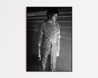 Michael Jackson Vintage Poster, Wall Art, Black & White Pop Icon Legend Art Print Decor