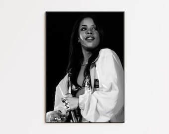 Aaliyah Concert Poster Print, Black and White Wall Art, R&B Legend Icon Decor