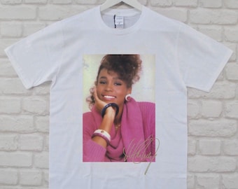 Whitney Houston Unisex T-Shirt, 80s Streetwear Music Legend Iconic Tee Shirts