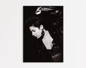 Selena Poster Print, Music Icon Legend, Black & White Wall Art Decor