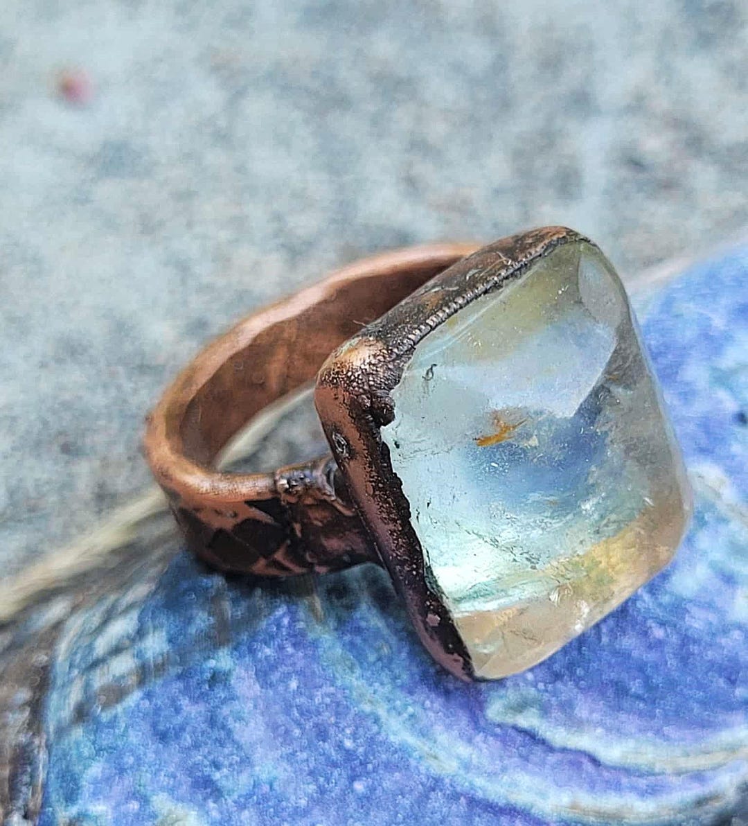 Copper Topaz Electroformed Topaz and Copper Ring Size 5 - Etsy