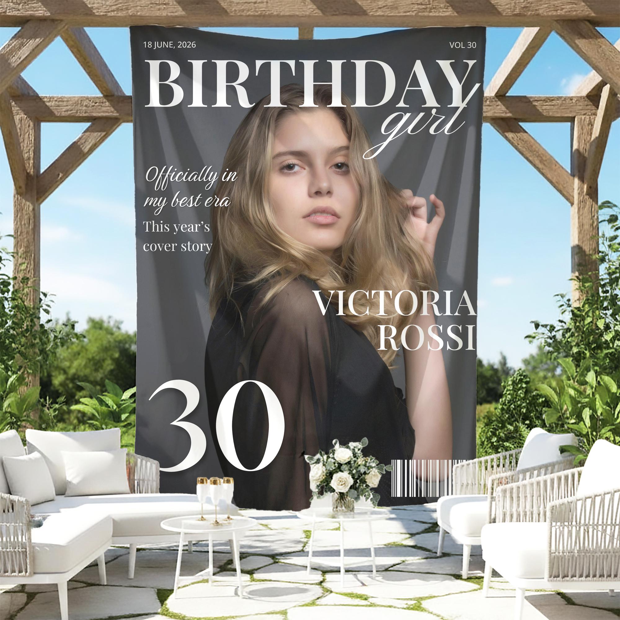 Customized Magazine Backdrop Birthday Magazine Cover Party Decoration, Custom Photo Backdrop Banner ...