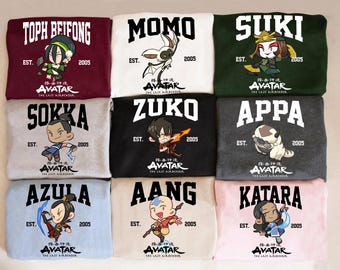 Avatar The Last Airbender T-shirt, ATLA Characters Sweatshirt, The Legend of Aang Hoodie, Aang Fan Gift Birthday for Boy Girl