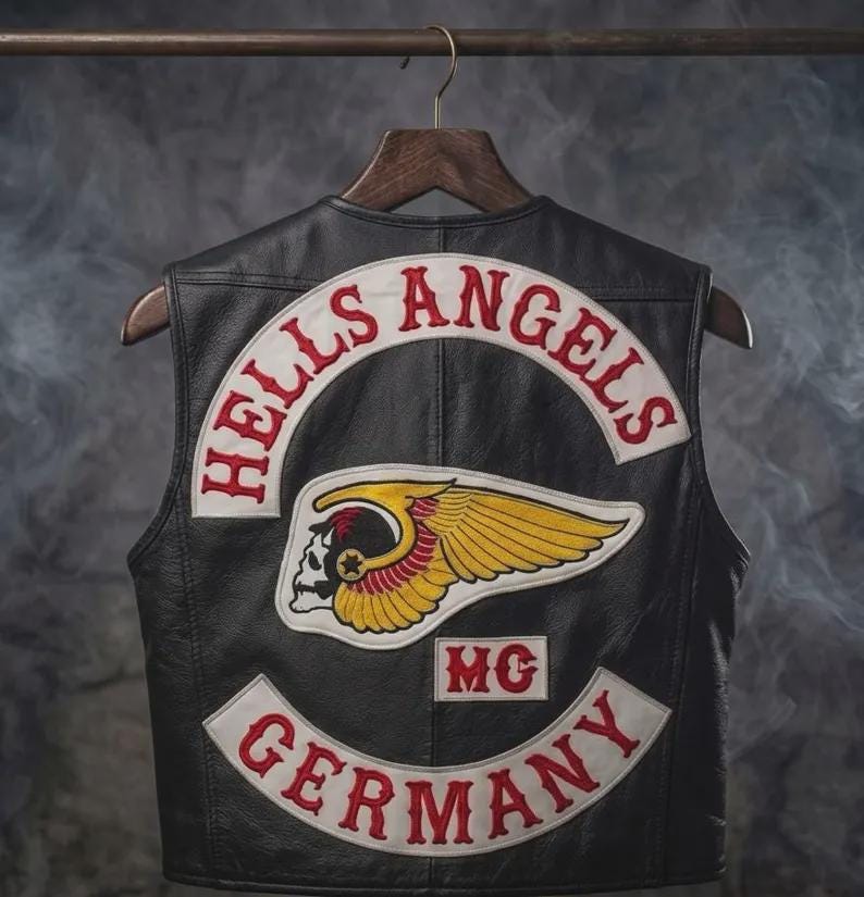 LE LIVRE NOIR DES HELLS ANGELS ケベック　SALE Hells Angels Nomads Black Leather Biker Vest | Embroidered Winged