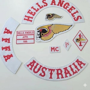 Hells Angels Australia AFFA MC Biker Patch Set | Outlaw Style Rocker Back Patch