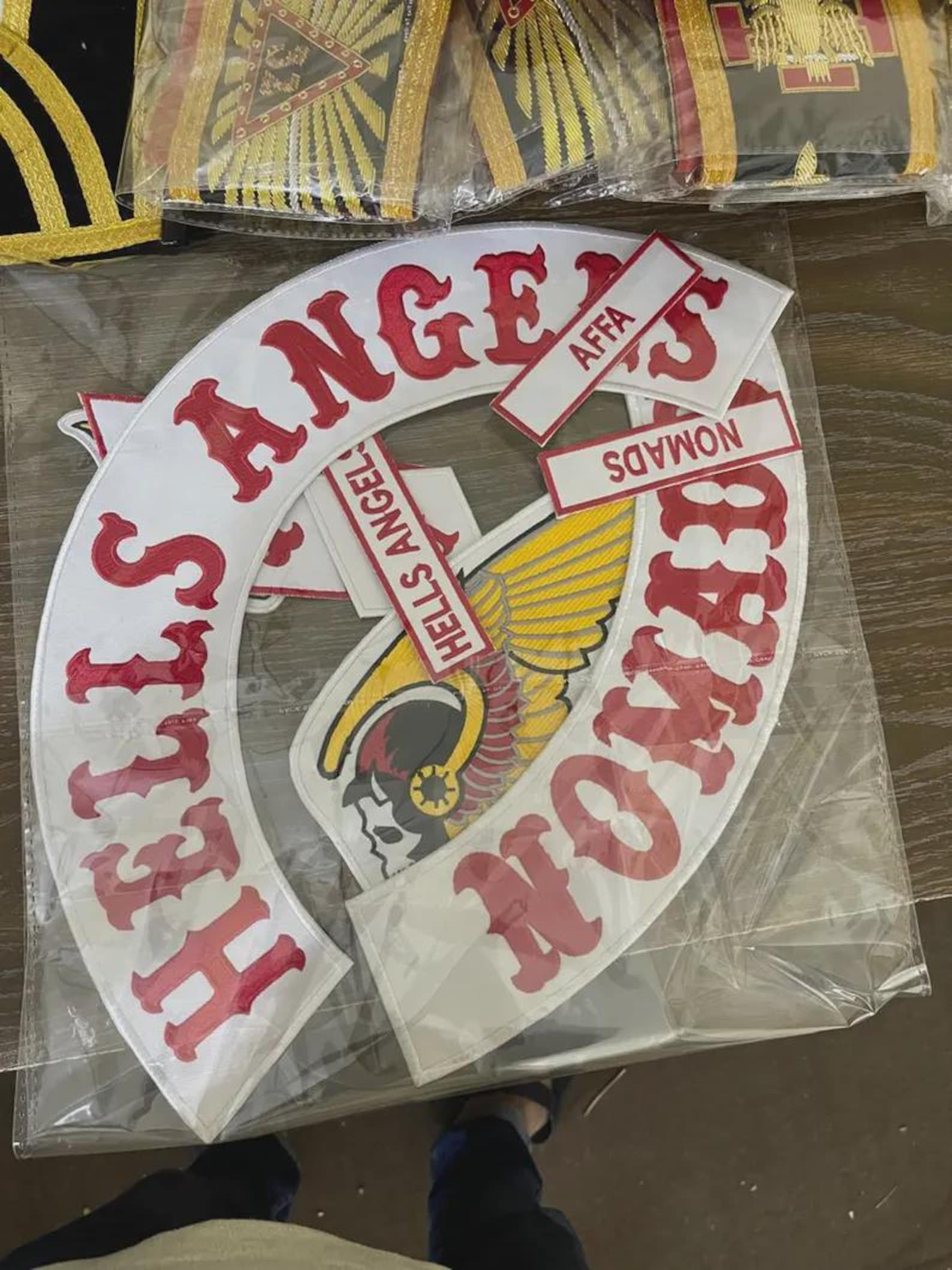 Hells Angels Nomads MC Embroidered Back Patch Set, Biker Vest Skull ...