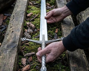 Réplique d'épées médiévales Highland Claymore en acier J2 forgé à la main | Cadeau d'anniversaire Cadeaux pour garçons d'honneur | Cadeaux d'anniversaire