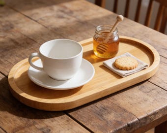 Handmade Bamboo Tray, Minimalist Organizer, Jewelry Coaster, Eco-Friendly Kitchen Decor
